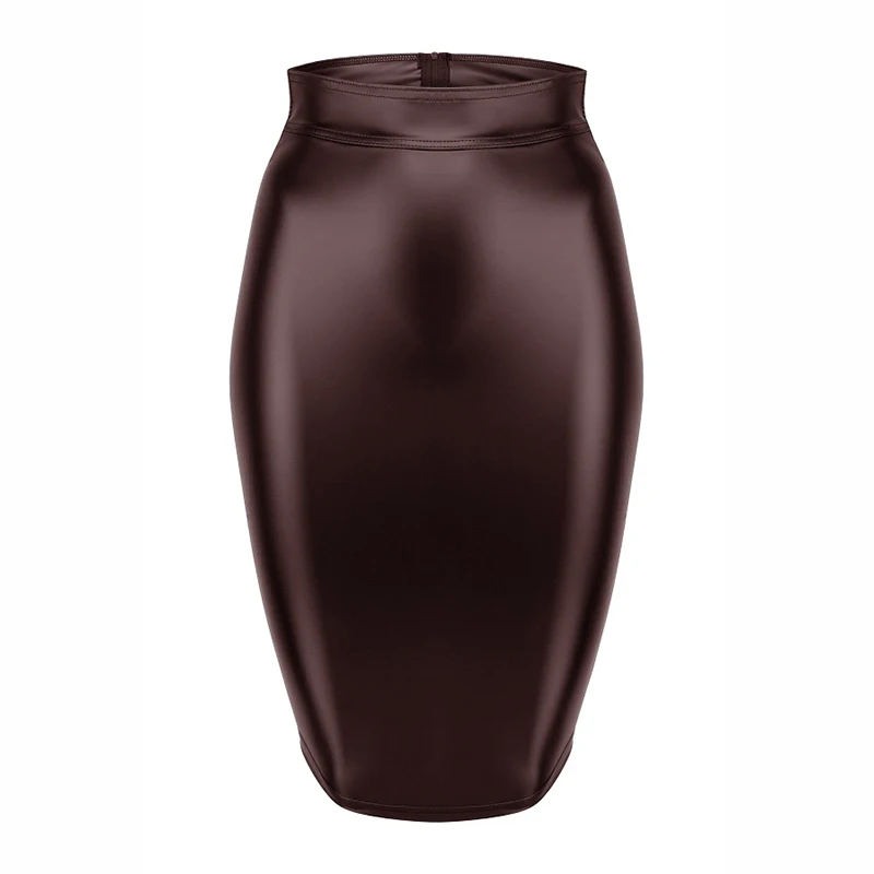 Frauen Leder rock Schnürung Reiß verschluss Bleistift rock Steampunk Kleid – Detail 5