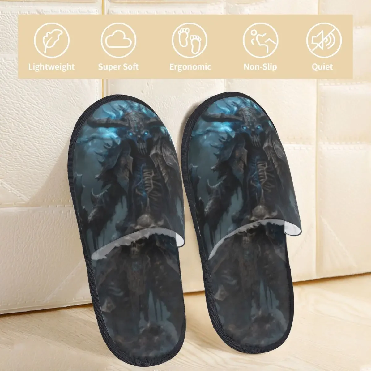 Winter Warme Vrouwen Mannen Pluche Indoor Slippers Fantasie Ridder Met Hoorns Harige Huis Anti-Slip Schoenen