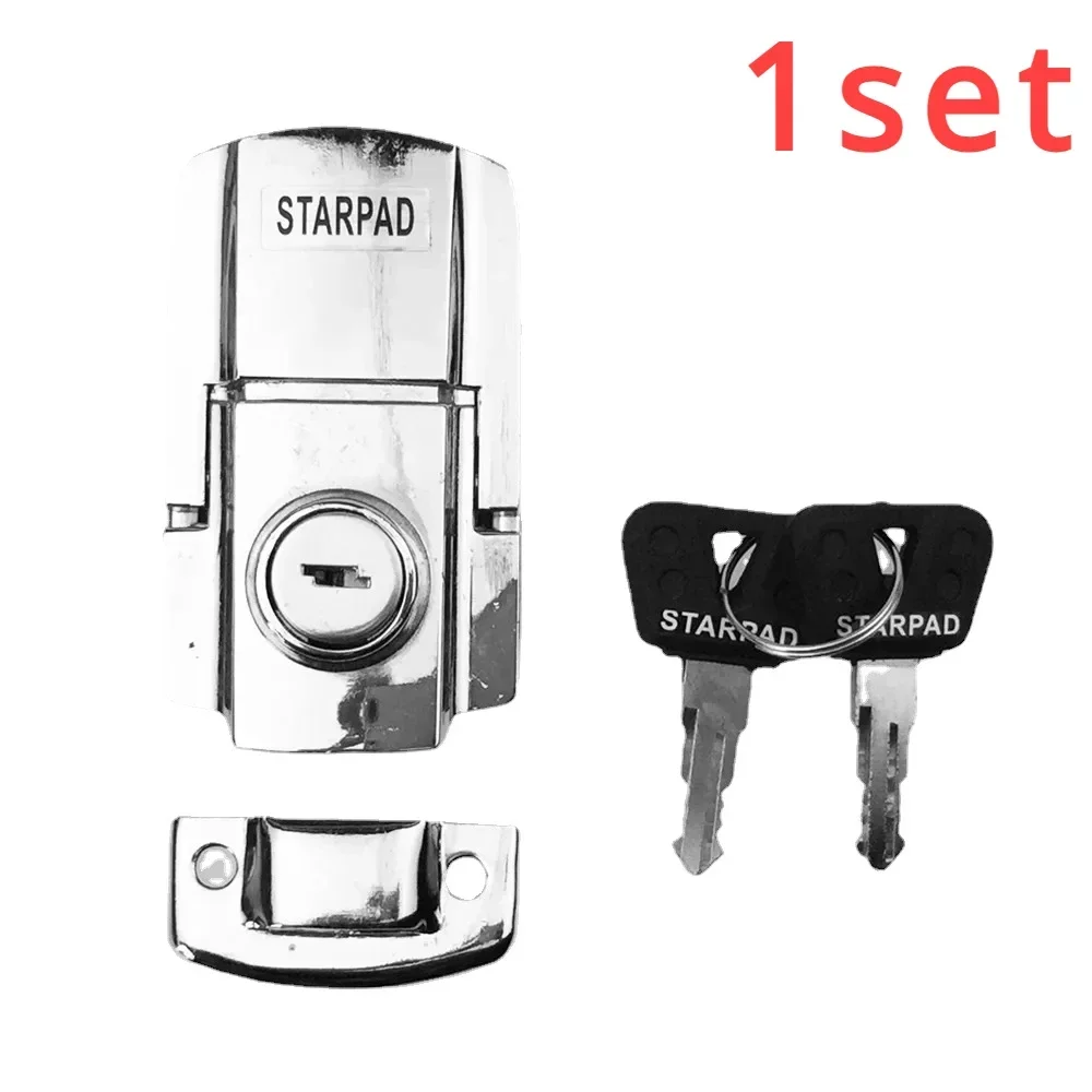 1set.Motorcycle Trunk Lock White Electric Car Lock Motorcycle Car Trunk Key Cover Tricycle ATV Refit Lock for Use on Beach Bikes