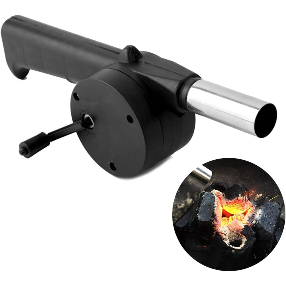 Outdoor Barbecue Fan Hand-cranked Air Blower Portable BBQ Grill Fire Bellows Tools Picnic Camping Accessories Barbeque