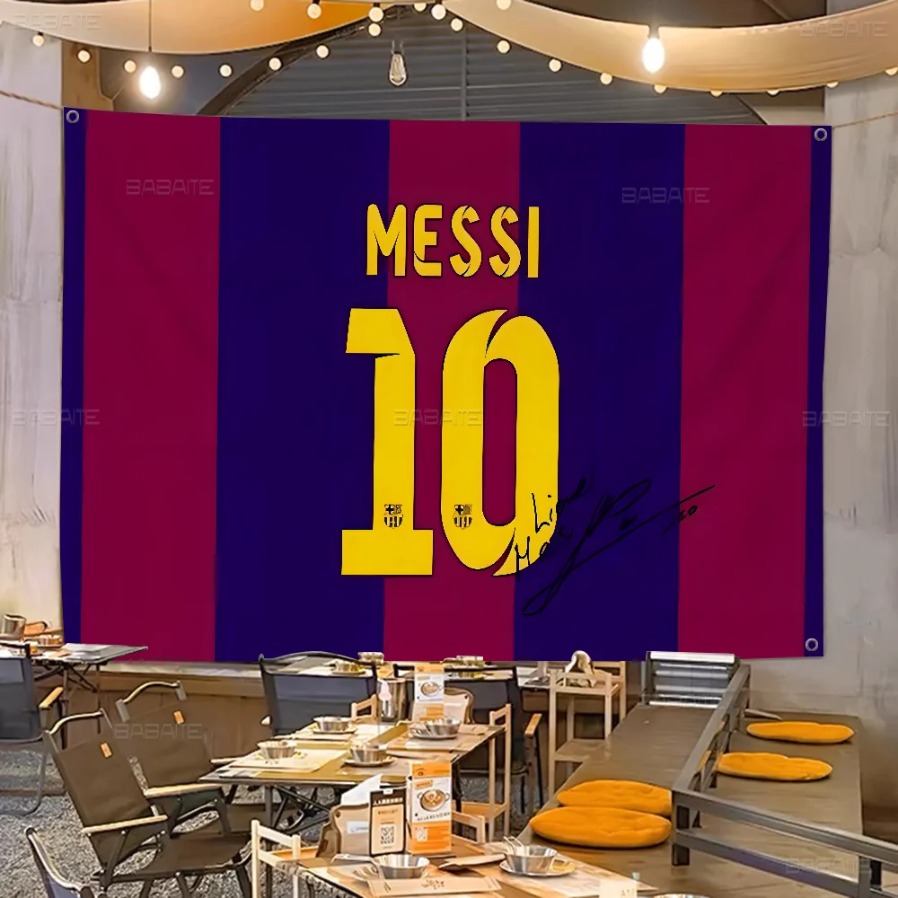 Football Superstar M-Messi Large Size Flags Printing Patterns Interesting Birthday Party Decorations Banner