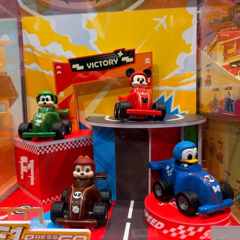 

Disney Mickey Mouse F1 Series Push Car Racing Vehicle Cute Cartoon Press & Go Toy Car Collection Desk Decoration Gift for Fans