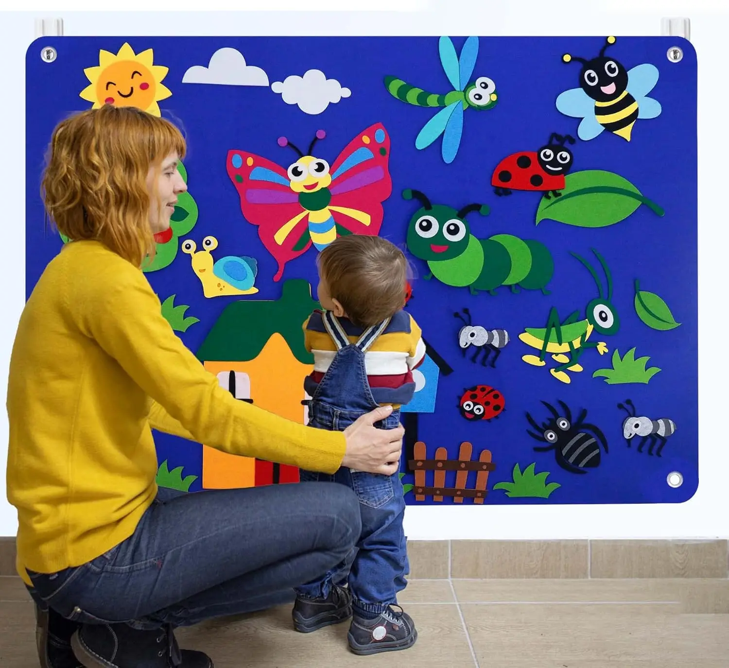 Montessori Insects & Bugs Flannel Felt Story Board for Toddlers Learning Activities- Interactive Sensory Arts Crafts,kids Gifts