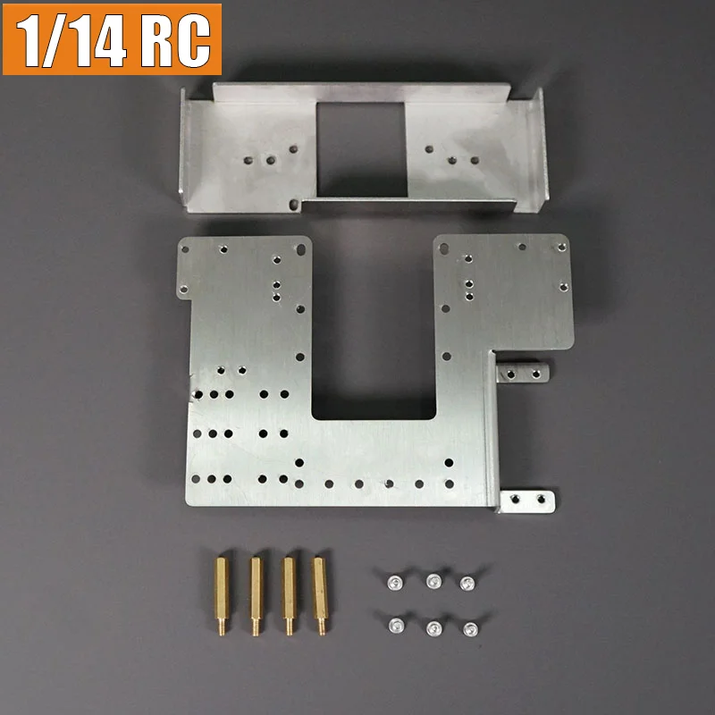 Caja de Batería Metálica para Camión RC a Escala 1:14, Segundo Piso, para SCANIA Tamiya 770S R620, para VOLVO ACTROS AROCS, Piezas de Repuesto para Modelos de Coches