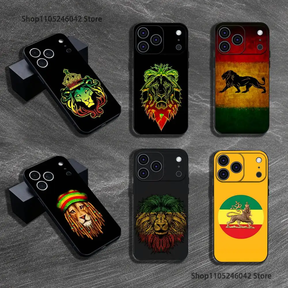 

R-Rastafari Lion Logo For iPhone 17,16,15,14,13,12,11,Pro,XS,Max,XR,Plus,E,SE4,Mini Black Soft Cover Phone Case