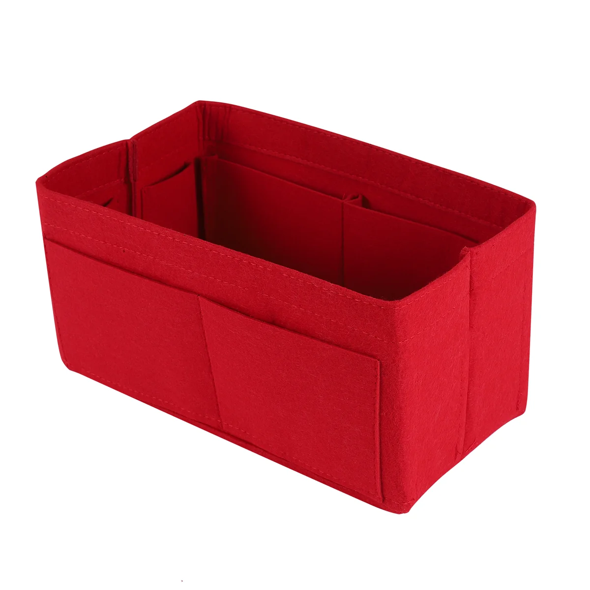 ABQR الأحمر حقيبة التخزين المنزلية محفظة المنظم ورأى إدراج حقيبة ماكياج المنظم الداخلية محفظة المحمولة حقائب مستحضرات التجميل تخزين حمل