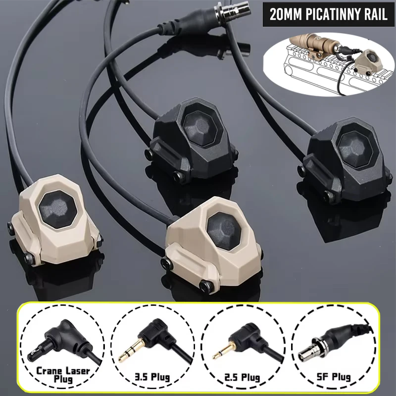 

Tactical UN AXON Pressure Button Remote Switch Airsoft SF/2.5/3.5/Crane Plug Fit M300 M600 Flashlight PEQ NGAL OGL MAWL