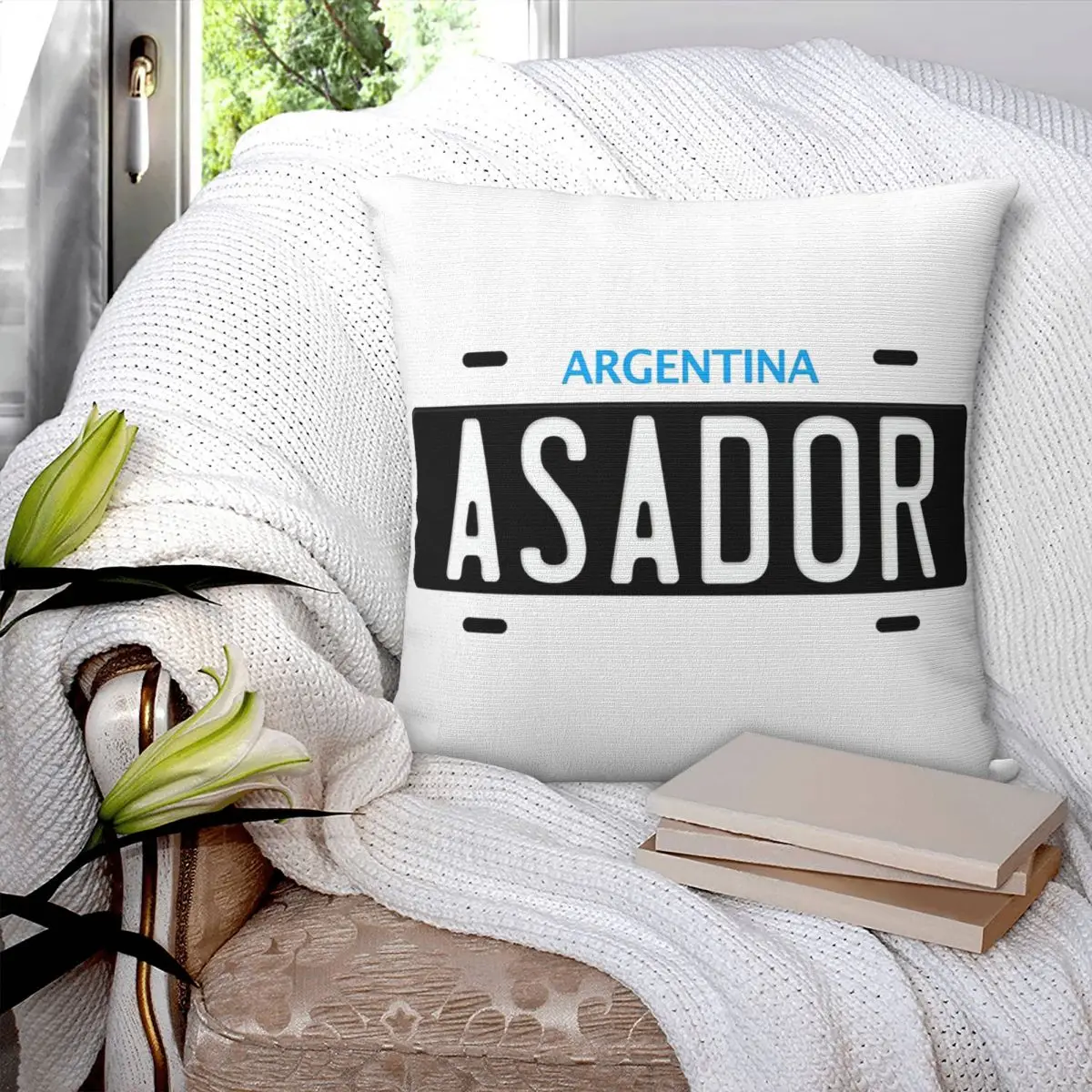 Argentinian Asador Argentina BBQ Grillmaster Square Pillowcase Pillow Cover Polyester Cushion Throw Pillow for Home Bedroom