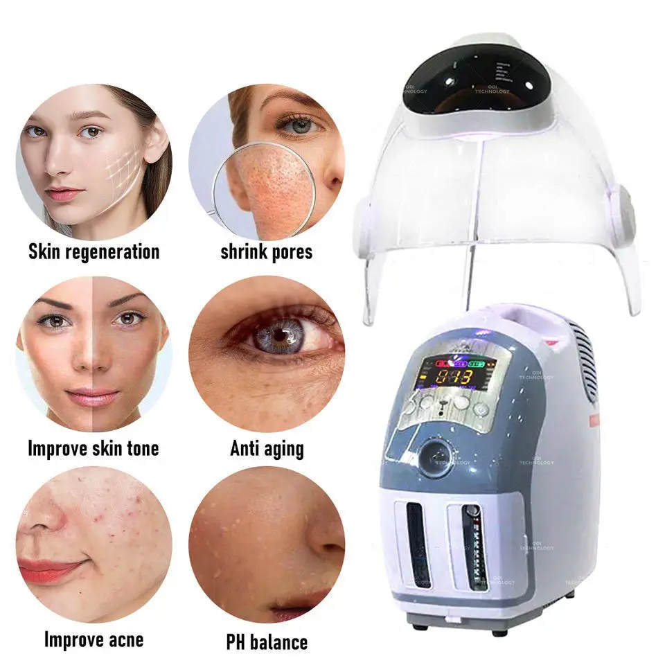 Máquina Facial De Jato De Oxigênio, equipamento De Spa De Microdermoabrasão, cúpula De Rejuvenescimento De Pele De Máscara Facial