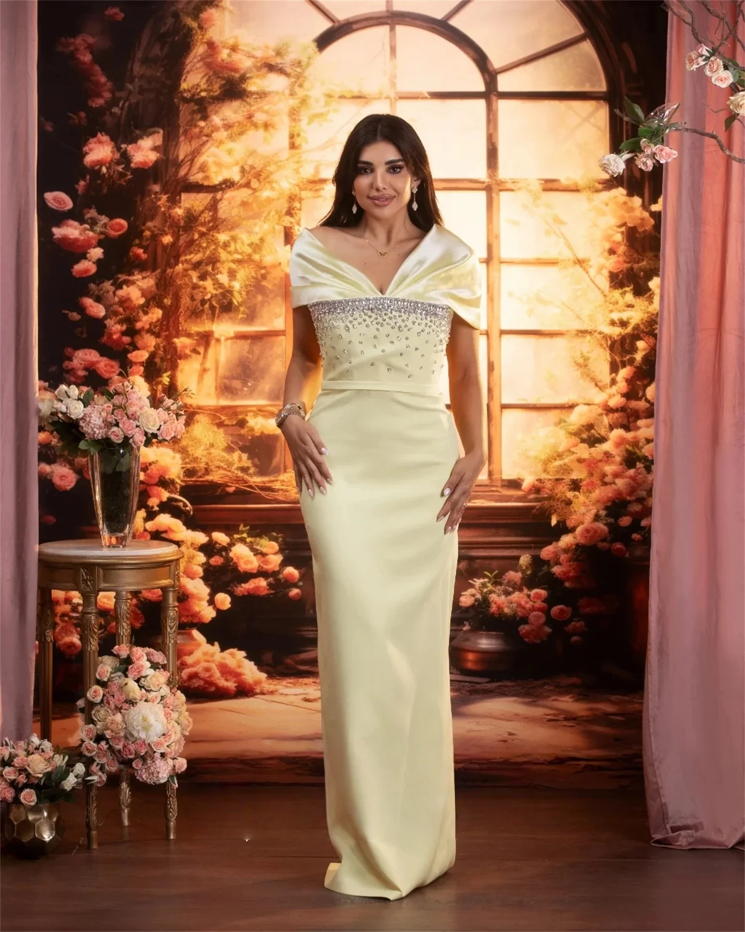 

Желтое длинное платье с бисером на заказ Вечерние платья Pastrol Унисекс Джерси Ретро Дубай Саудовская Аравия Израиль Пром по индивидуальному заказу