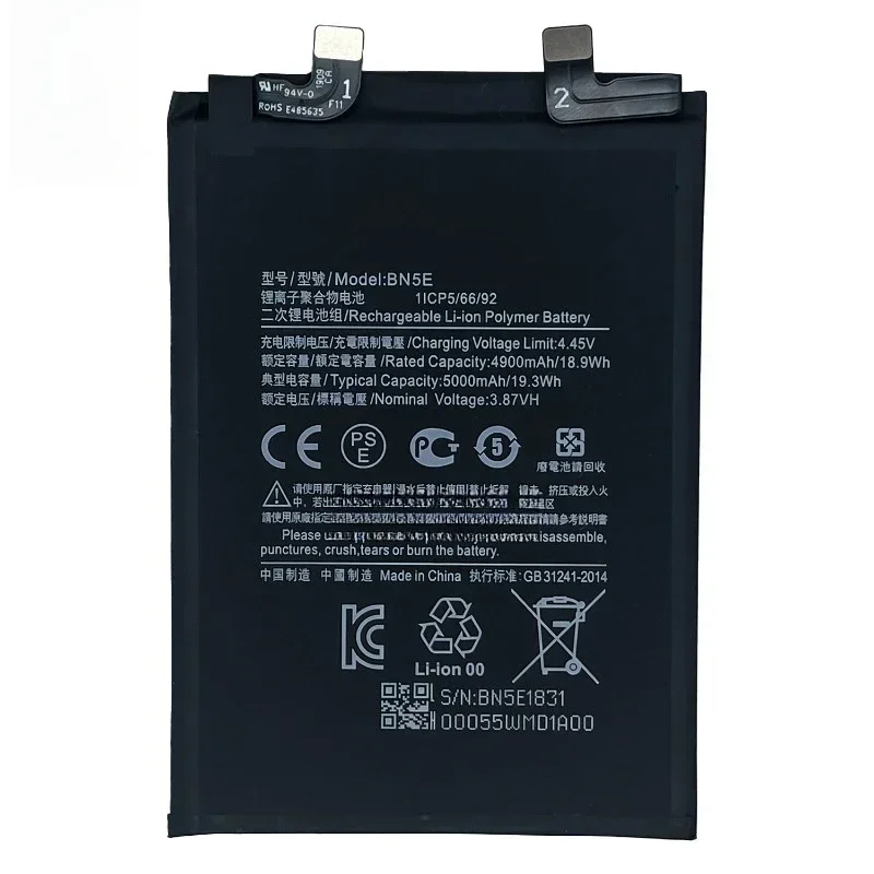 NEW BN5E 3.87V 5000mAh Battery For Xiaomi Mi POCO X4 Pro Redmi Note 11 pro / 11E Pro 5G Mobile Phone Batteries