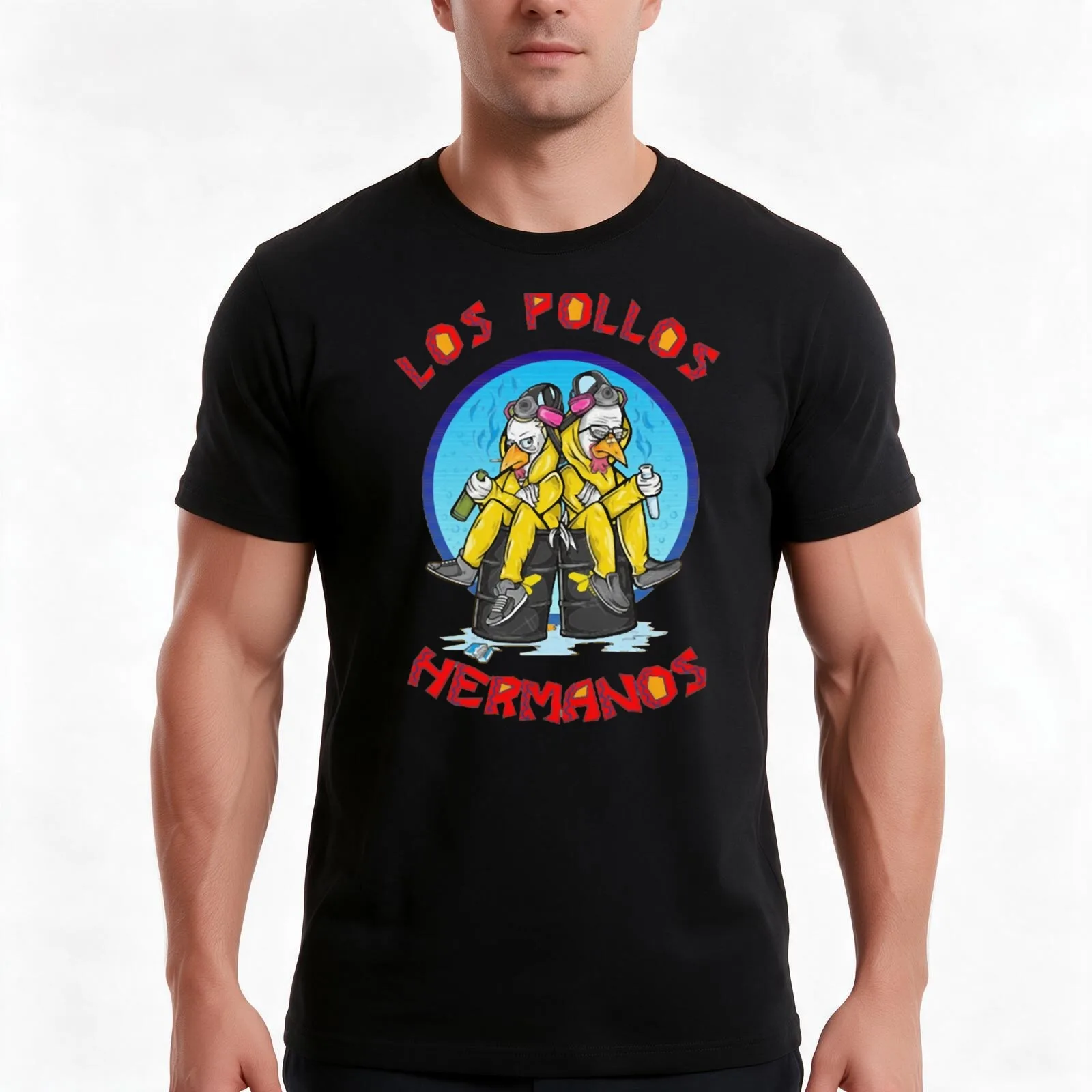 Los Pollos Hermanos breaking bad chicken man Halloween Christmas T-Shirt, Summer Casual Cotton Tee, Oversized Streetwear Tops