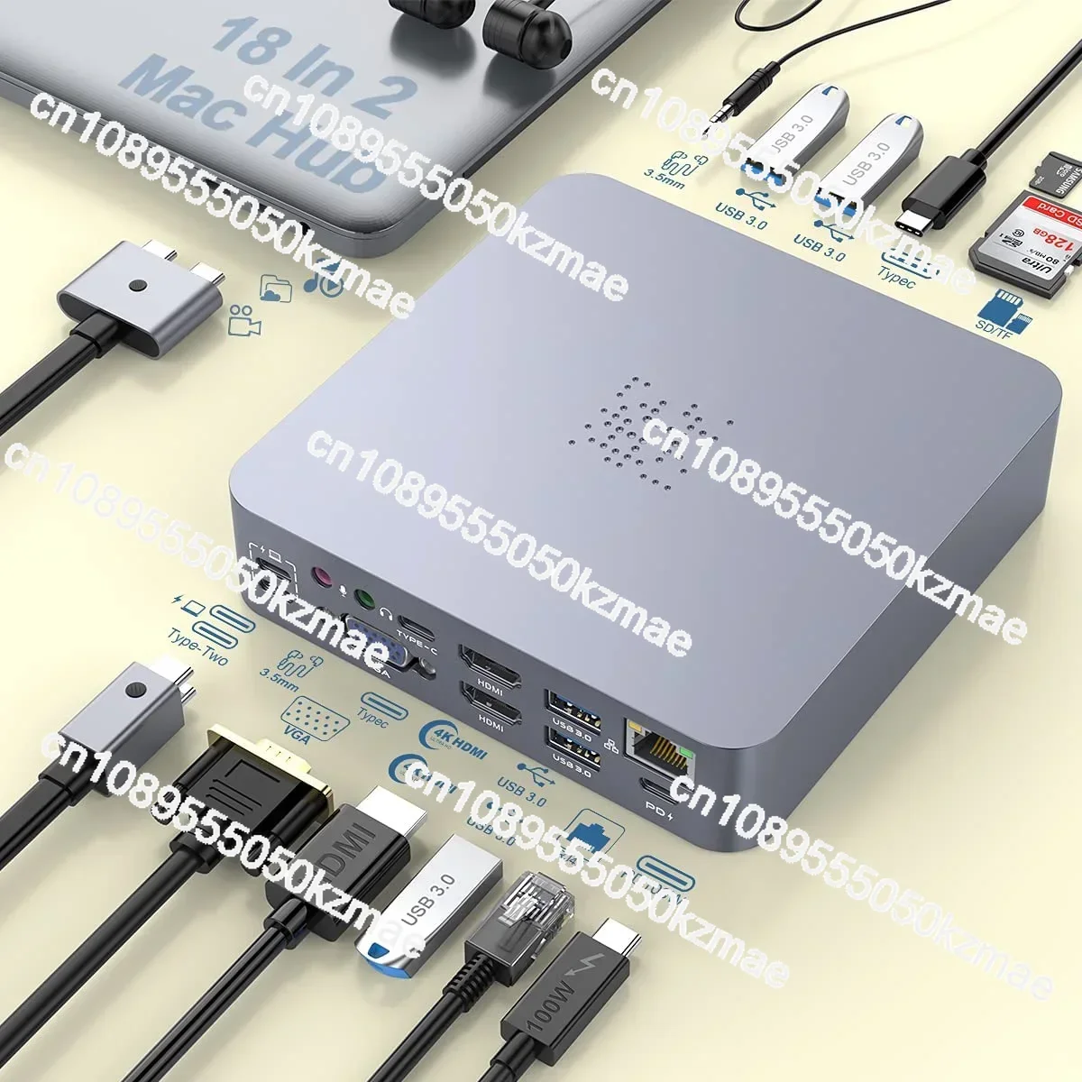

IN STOCK Mac USB C Adapter Type C To 4k 60HZ HDTV PD Charging Usb Hub