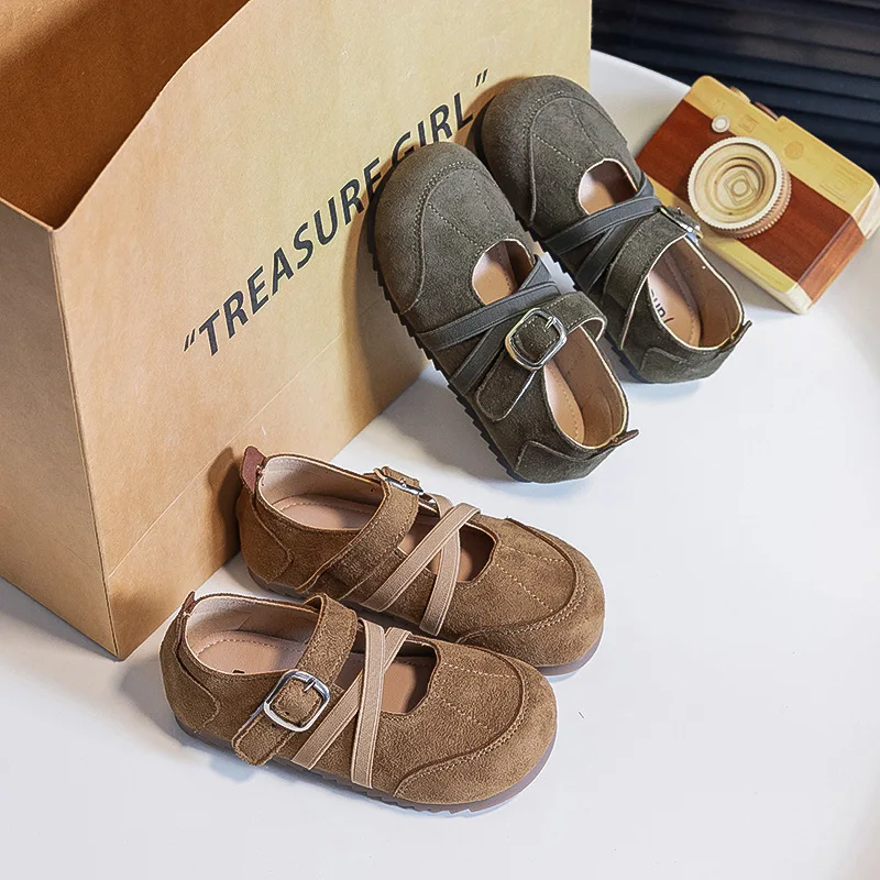 Kids'Casual Shoes PU Leather Fashion  Autumn Outdoor Soft Bottom Shoes For Children Breathable Anti-slip Brown Green Size 23-36