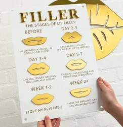 Lip Filler Journey 3D Acrylic Sign,Spa Beauty Salon,A3 Size,Beauty Clinic Wall Decor