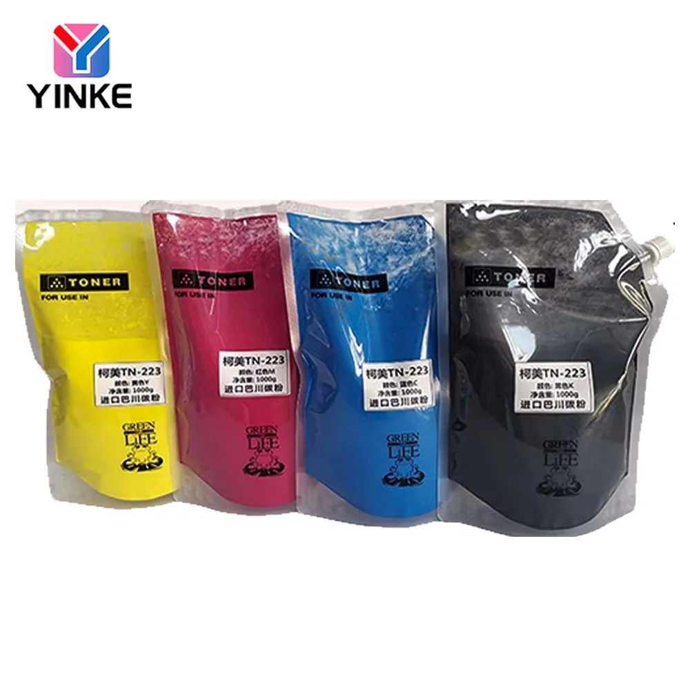 Tóner en Polvo TN223 de 1 kg para Konica Minolta Bizhub C226 C266 C256 C7222 C7226, Recarga de Cartucho de Tóner de Color TN223 de Alta Calidad