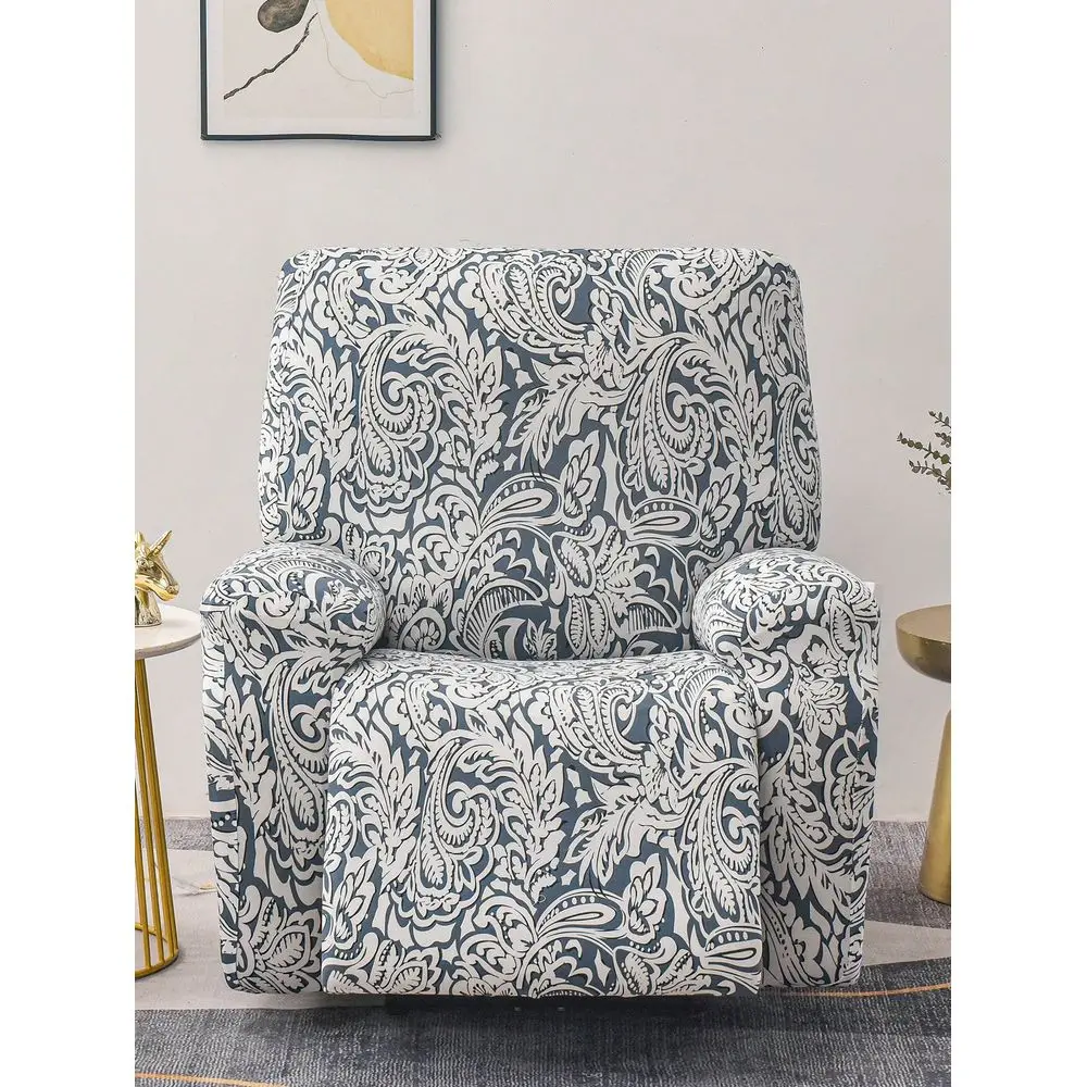 

Set Of 4 6 8 Pcs Lotus Pattern Recliner Cover Sofa Cover, Printed Recliner Slipcover, Stretch Sofa Slipcover, Suitable For Livi