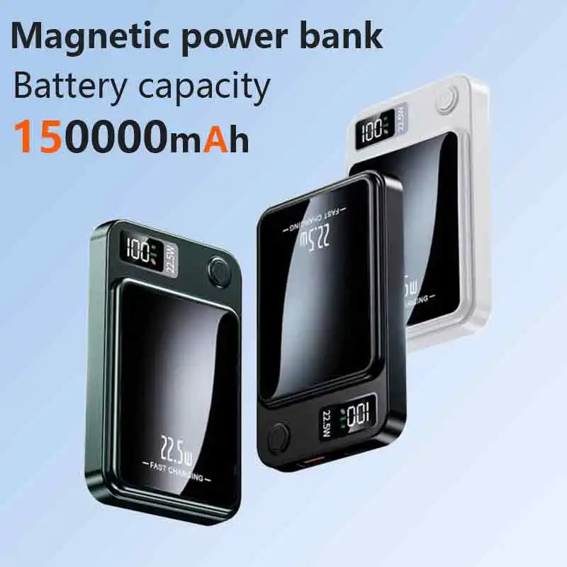 Magsafe Magnetic Wireless Charger 5000mAh 10000mAh 20000mAh 30000mAh 50000mAh 150000mAh Foldable Portable Stand Power Bank