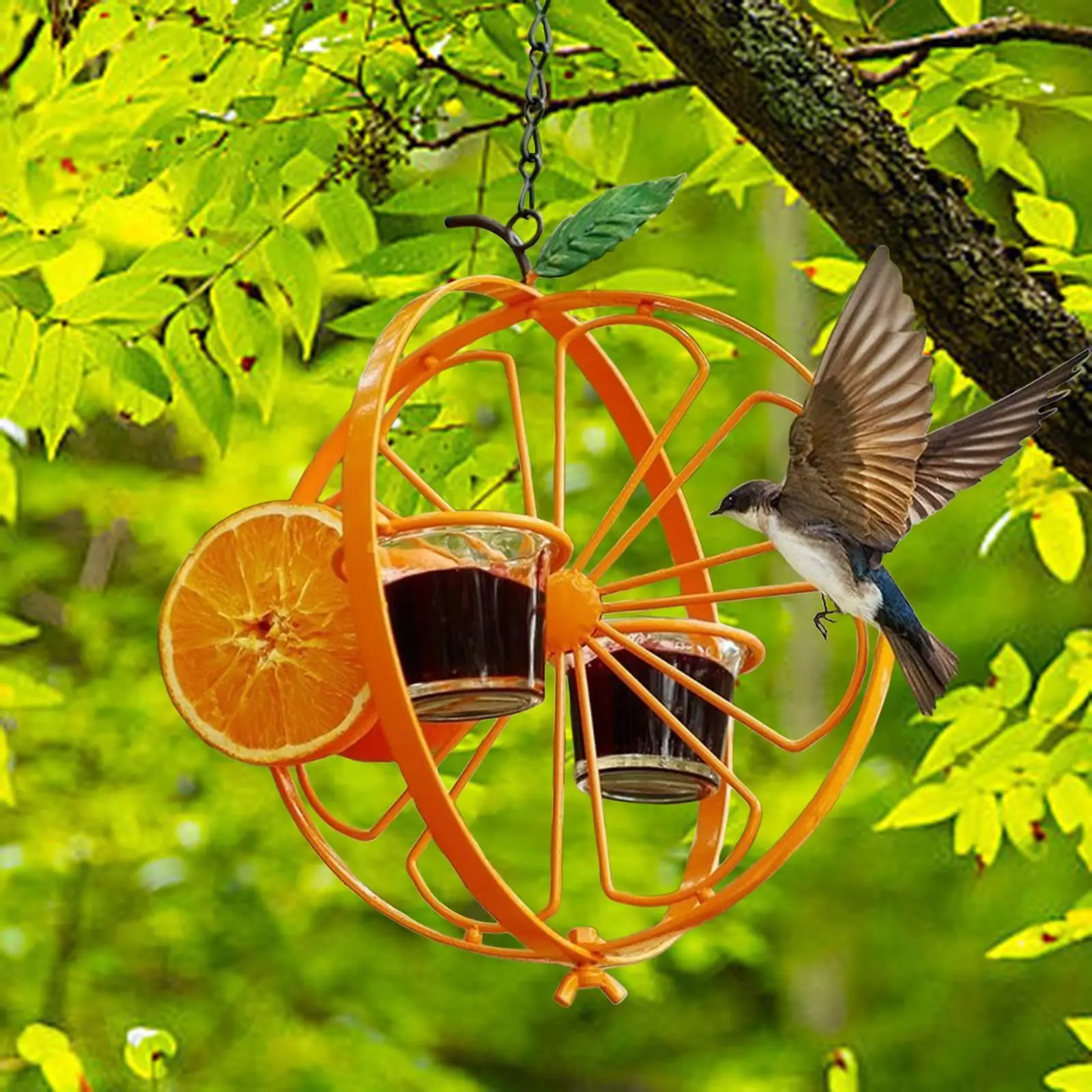 Orange Fruit Oriole Jelly Bird Feeder Hanging Bird Feeder Oriole Bird Feeder for Lark Outdoor Birds Enjoyment Garden Bird Lovers