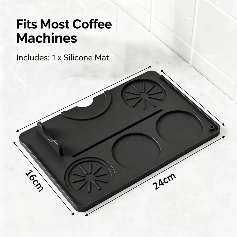 Coffee Tamper Mat Silicone Portafilter Mat for Espresso Machine Acceessories Waterproof Heat Resistant Easy to Clean Nonslip image 2