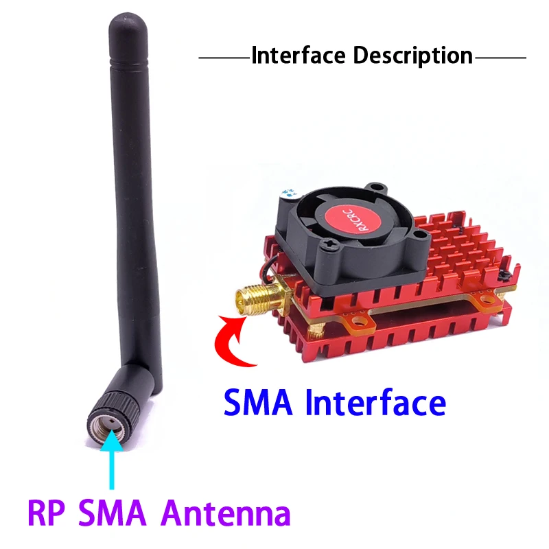 Over 20Km Range 5.8Ghz 2W FPV Wireless Transmitter Video AV Audio Sender Built-in Microphone Heat Sink for RC Plane RC Car