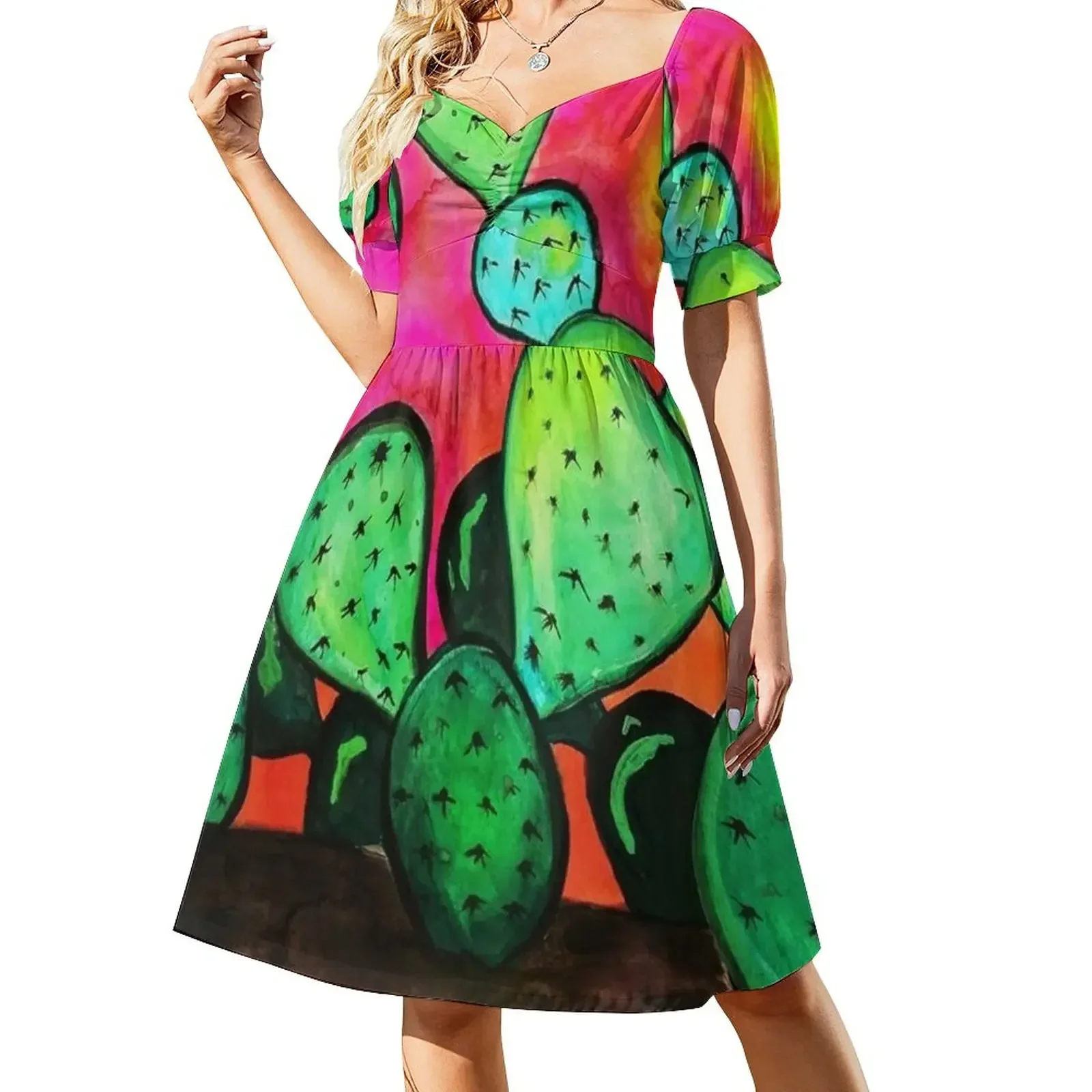 

Prickly Pear Cactus Sleeveless Dress womens dress Woman fashion Dress