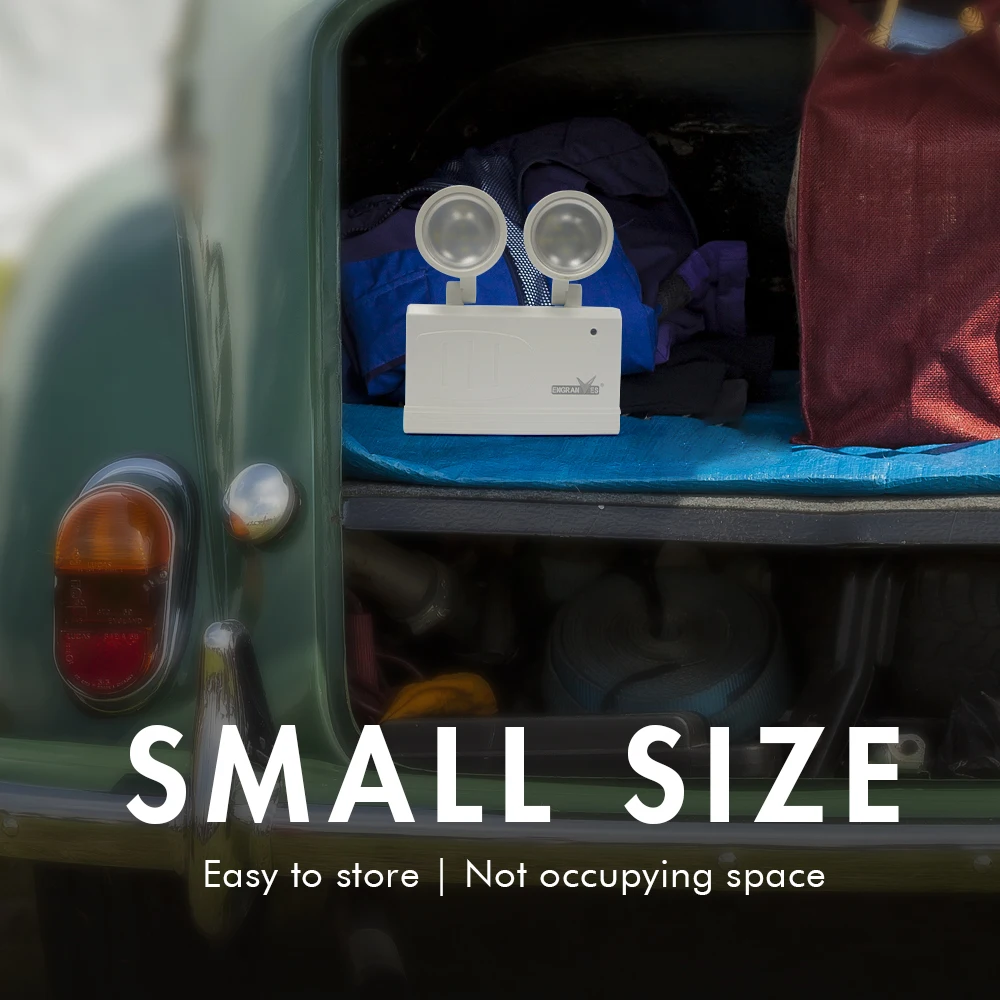 Doppelkopf-Notfalllampe, drehbar, Brandschutzbeleuchtung, wandmontiertes Evakuierungslicht, tragbare Campingleuchte für Stromausfall