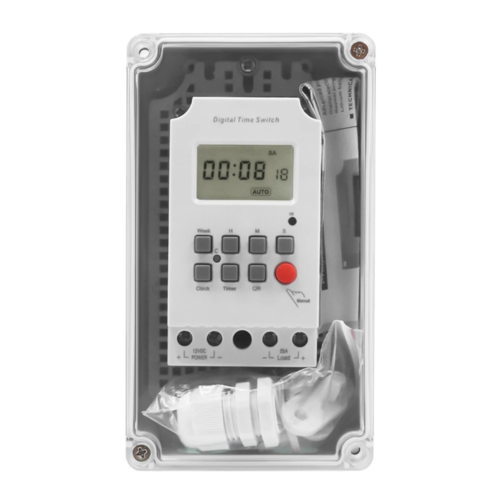 

Second Timer Switch 25A 220VAC 28 ON/OFF Digital MT316SE Flame Retardant Gray Rainproof IP66 Second Timer Switch