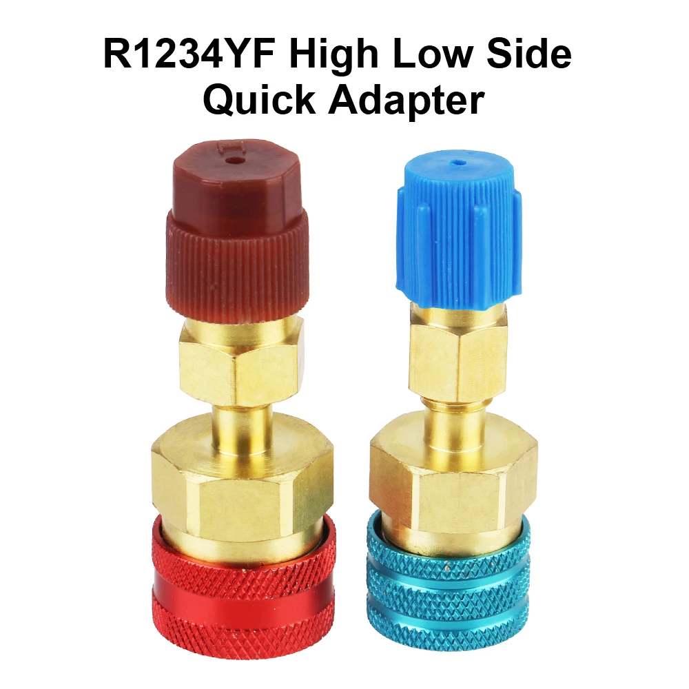 R1234YF Quick Fitting Coupler Connector Car Air Conditioning Refrigerant Brass Adapters Car Tools High Low Side Adapter Fitting