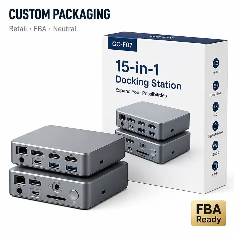 14 In 1 USB C Docking Station Triple Display MST 2x HDTV 4K60Hz + DP 120W PD 10Gbps USB3.1 Gigabit LAN SD TF For MacBook Windows