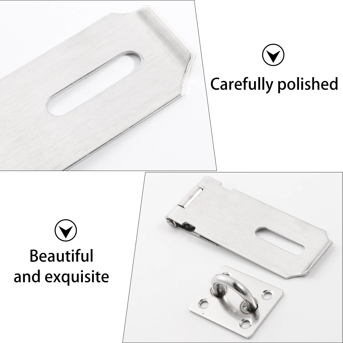 

3pcs Thickened Stainless Steel Padlock Hasps Heavy Duty Door Clasp Lock Latch Fixing Fittings 3Inch 4Inch 5Inch For 90 180