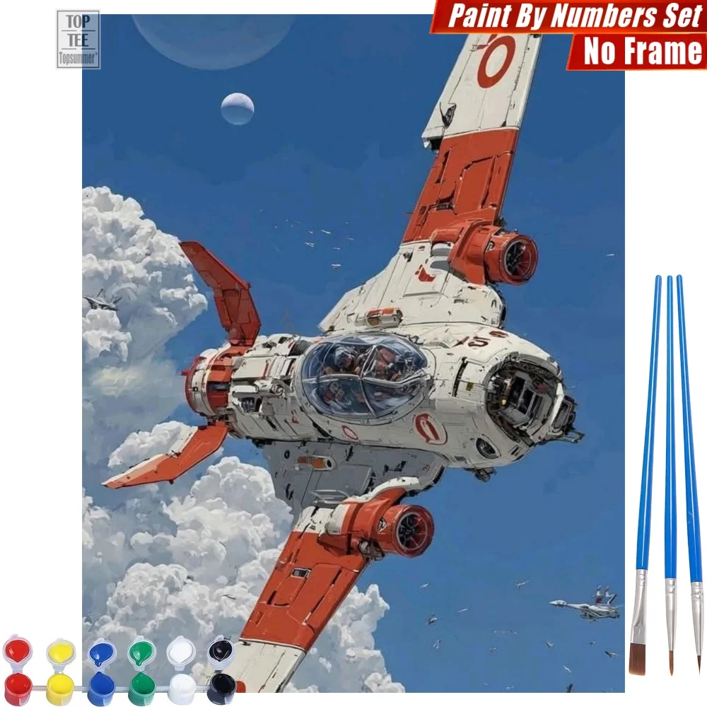 Kit de pintura por números DIY de nave espacial única de ciencia ficción - Actividades relajantes futuristas del vasto universo, regalo del Día del Padre para esposo