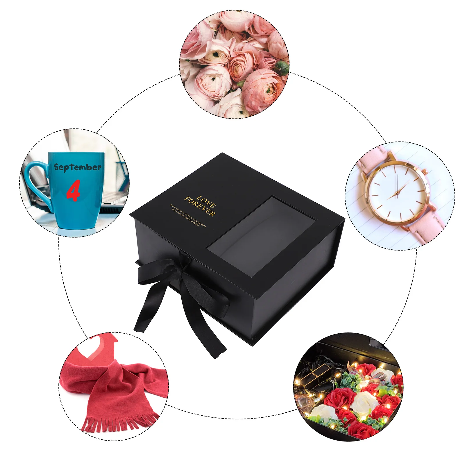 

Romantic Rose Packing Box Gift Flower Box Cardboard Material Valentine Day Flowers Watches C y Jewelry Storage Container