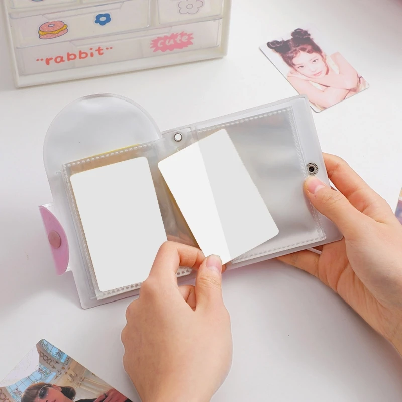 2025 New 3 Inch Mini Photo Album Hollow Kpop Photo Card Holder Kpop Photocard Binders 20 Sheets 40-Pockets Small Photo Card Book