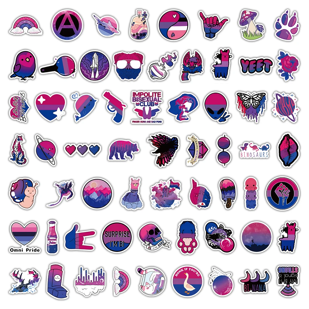 10/30/60PCS LGBT Bisexual Pride Stickers DIY Motorcycle Luggage Skateboard Cool Stickers Classic Toy Graffiti Kid Sticker Gift