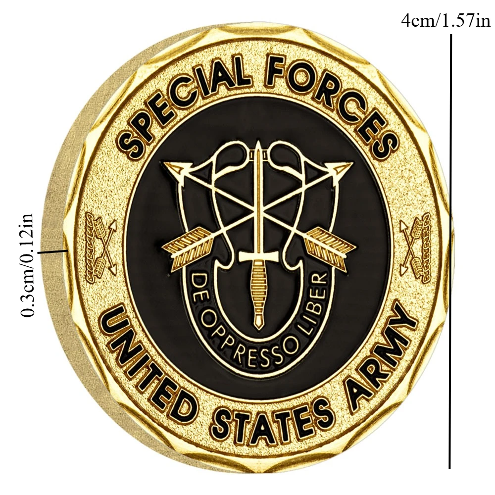 عملة تحدي مطلية بالذهب للقوات الخاصة لجيش الولايات المتحدة تحرير من المهملات العملات التذكارية للقبعات الخضراء