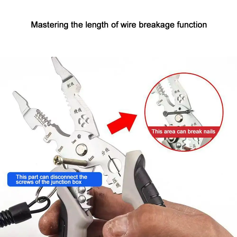 Thread Cutting Pliers Big Eagle Mouth Elbow Multi Functional Stripping Peeling Electrician Line Specific Split Wire G2C7