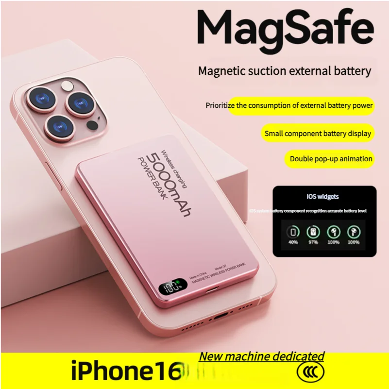 New Travel Thin 10000mah Qi2 PowerBank For MagSafe Magnetic Wireless Fast Charger Portable Battery For iPhone 12-18 Pro Airpods