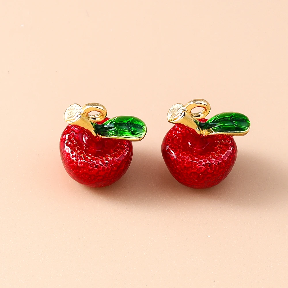 Leslie 5 Stück Niedliche Mini-Fruchtanhänger Apfel Banane Zitrone Traube Charm-Perlen für Marken-Sterlingsilber-Armbänder Schmuckherstellung DIY – Detail 8