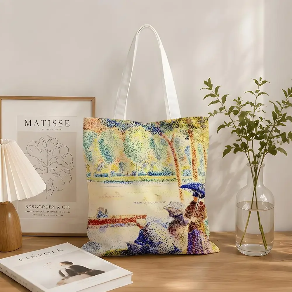 Post-Impressionist Artist Georges Seurat Storage Bags Canvas tote bag commuting Shopping
