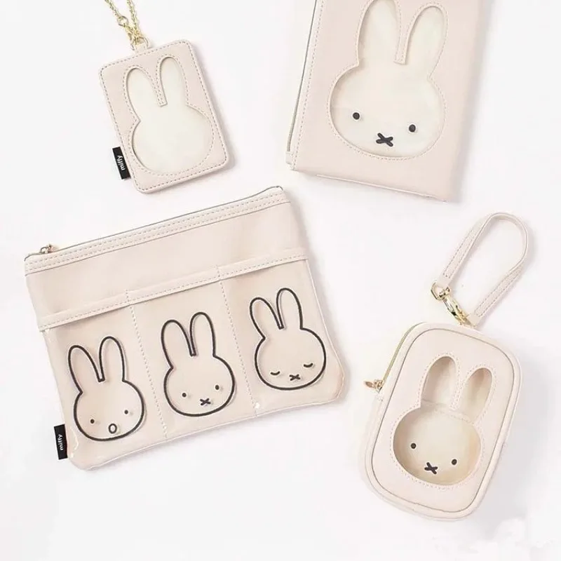 

Hot Cartoon Miffy Series Transparent Storage Bag Creativity Exquisite Cute PU Double Coin Purse Boys and Girls Gift