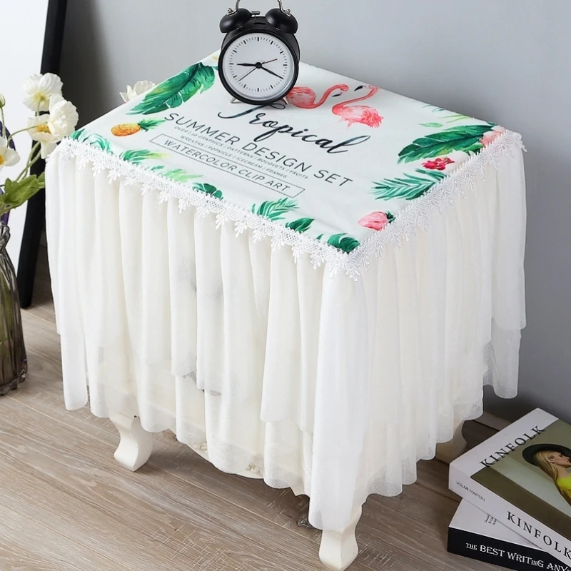 

Universal Cover Cloth for Nightstand TV Cabinet Dustproof Waterproof Lace Bedroom Tablecloth Versatile Household Dust Cover