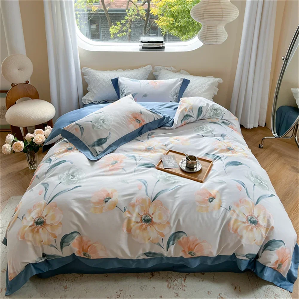 Svetanya Print Bedding Set King Queen Bed Lines Sheet Pillowcase Duvet Cover Set