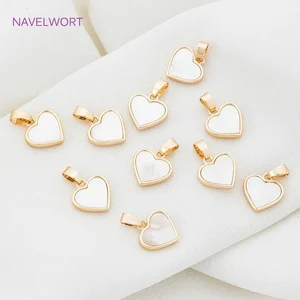 الجملة النحاس 18 قيراط الذهب مطلي بالقذيفة الطبيعية قلادة القلب سحر للوازم صنع المجوهرات ، قلادة DIY صنع الملحقات أعلى 6 إجمالي مبيعات النحاس الصين - رقم 3