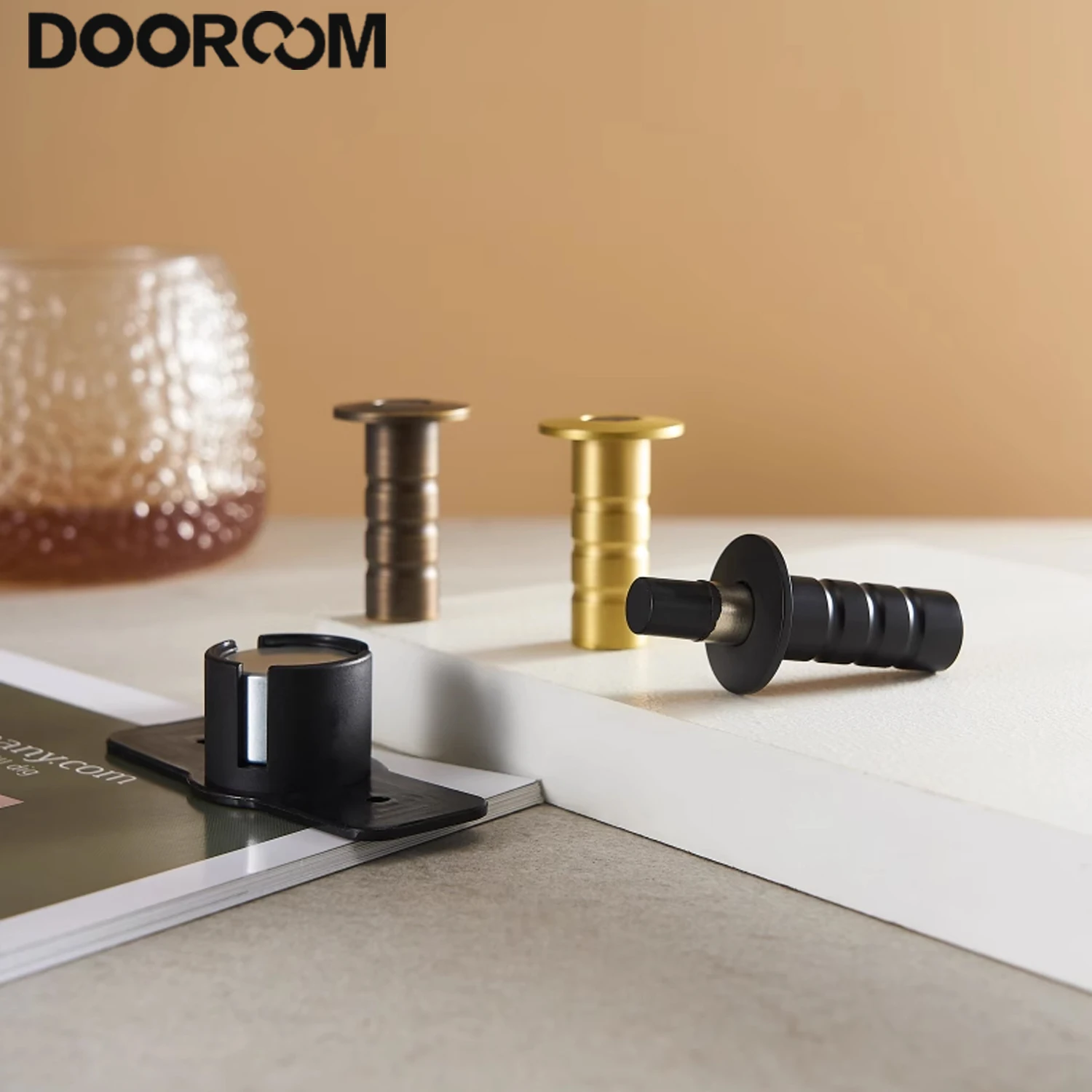 

DOOROOM Brass Invisible Door Stops Heavy Duty Door Holder Magnetic Invisible Door Stopper Catch hidden Strong Magnetic Household