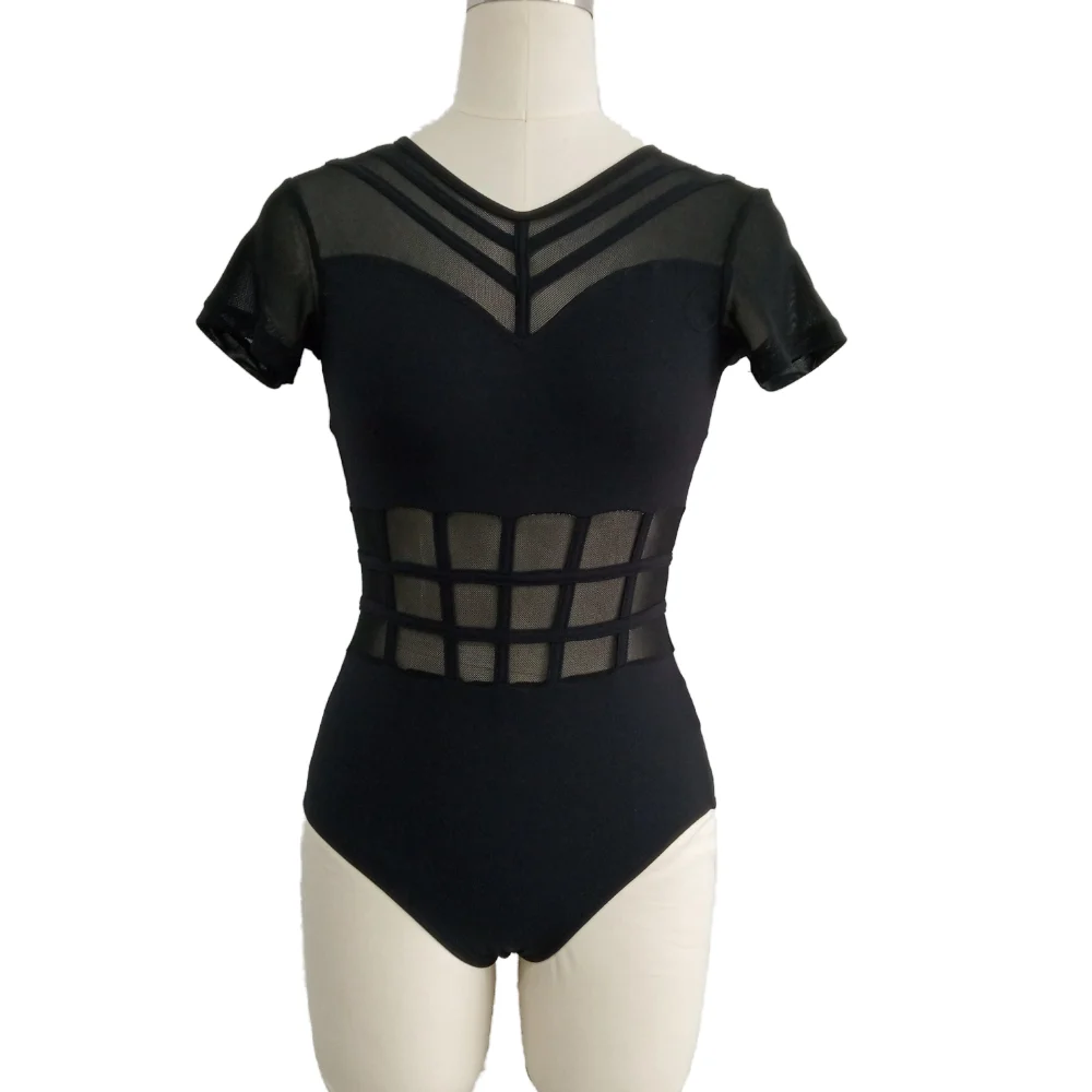 Bambini ragazze al dettaglio e all'ingrosso nylon/Lycra mesh modern dance ballet body suit training suit dance school group performance