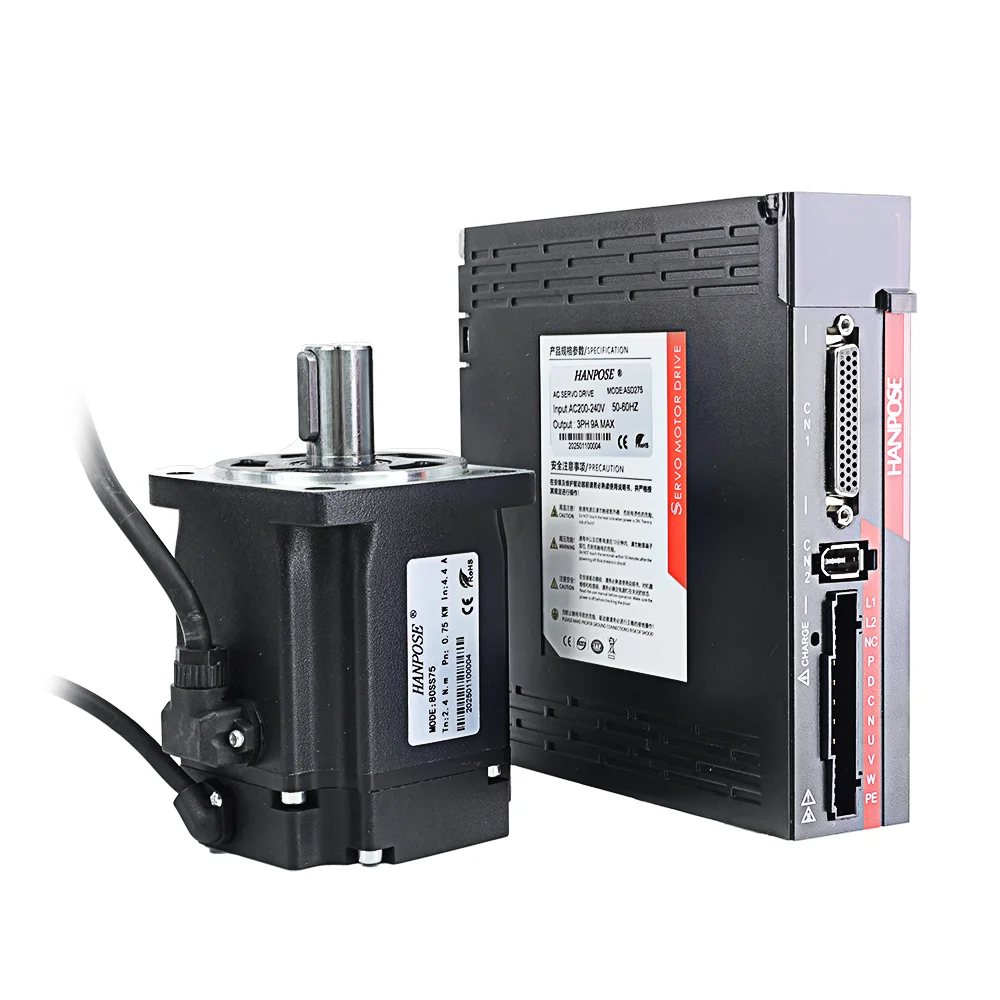 

High Performance 750W 80SS75 Servo Motor Driver Kit ASD275 220v 2.4N.m 4.4A 3000-6000rpm Constant Torque Servo Motor Controller