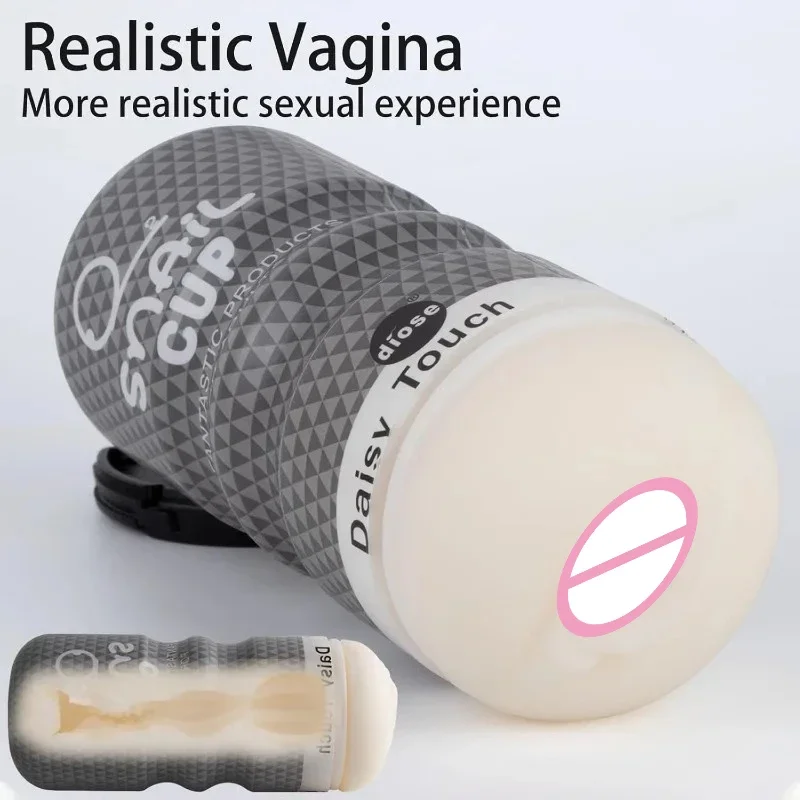 Manual Male Masturbator Soft Rubber Anal Vagina Mouth Sucking Snail Climax Plane Cup Penis Trainer Erotic Sex Toys for Men Adult view 3