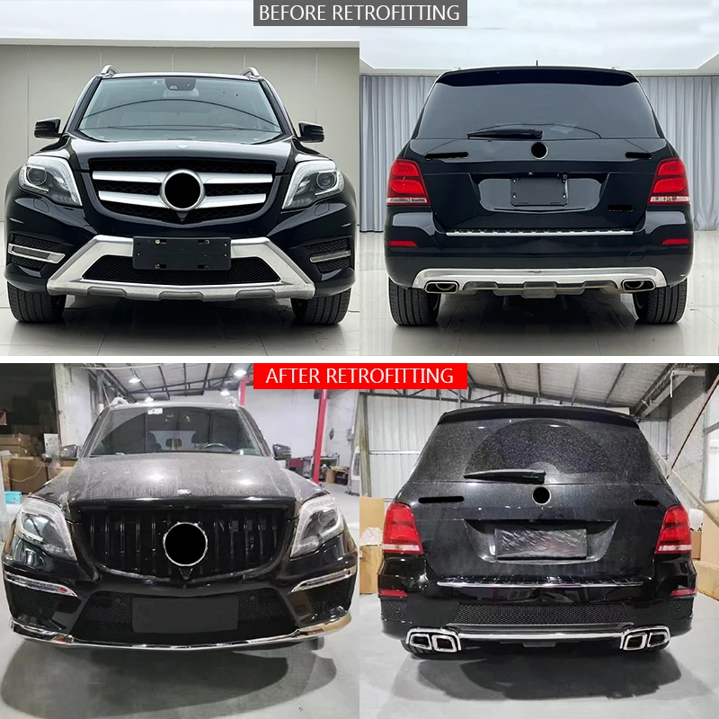 X204 2016 مجموعة محيطية GLK63 مطورة مظهر المصدات الأمامية والخلفية مناسبة لفئة Bz GLK