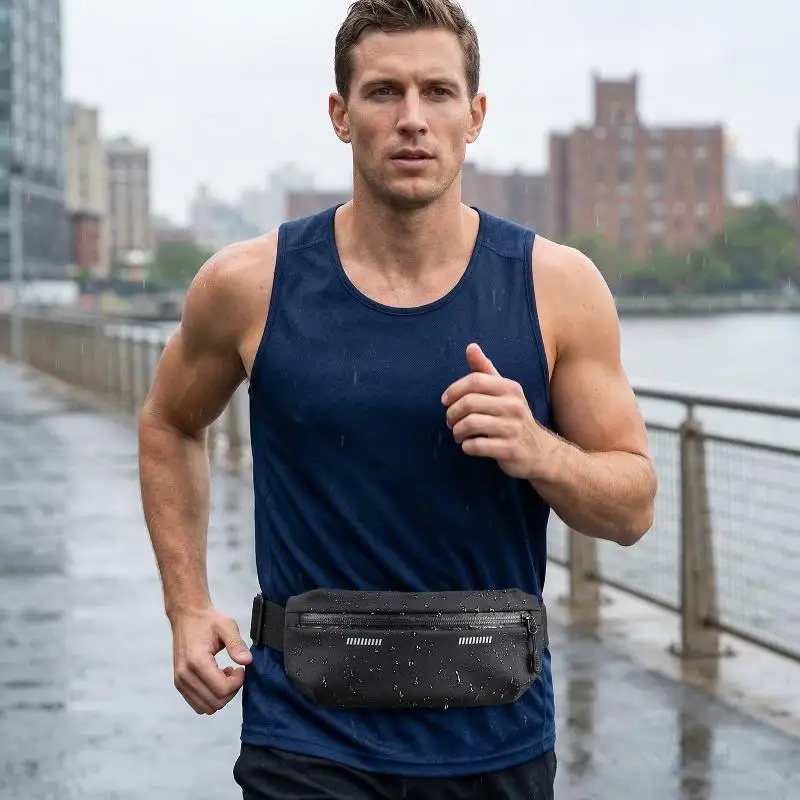 

Эластичная невидимая складная поясная сумка для бега с большой вместимостью для занятий спортом и фитнесом, незаметное портативное решение для хранения, 1 шт.